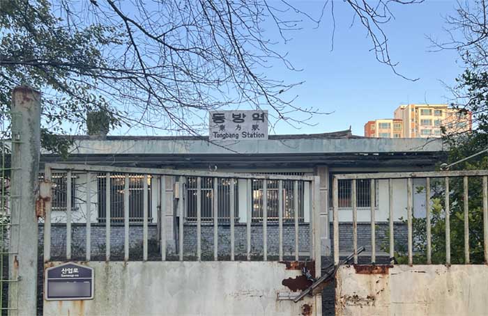 폐역 덩굴 담장과 녹슨 대문의 첫인상