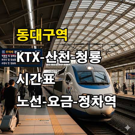 동대구역-KTX-산천-청룡-시간표-정차역-노선도-첫기차-마지막기차-요금표