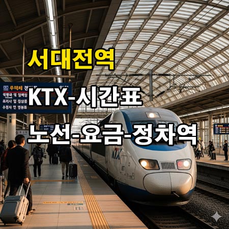 서대전역-KTX-시간표-정차역-노선도-첫기차-마지막기차-요금표
