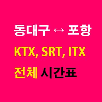 동대구역-포항역-KTX-기차-시간표-ITX-마음-SRT-누리로-무궁화호-동해선-첫기차-마지막기차-요금-정차역
