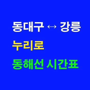 동해선-누리로-시간표-동대구역-강릉역-상하행-전체-첫기차-마지막기차-노선-요금-정차역-실시간